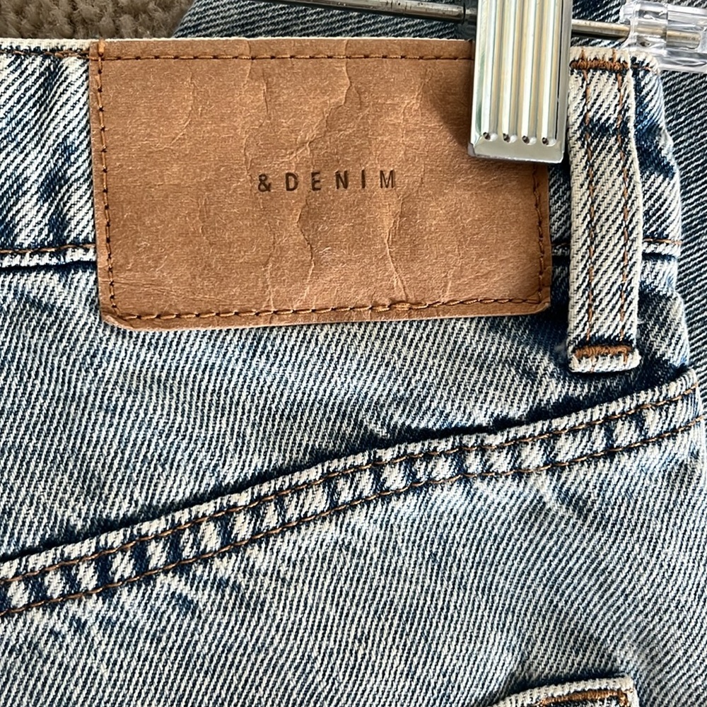 &Denim Loose Mom Jeans ultra high waist ankle length